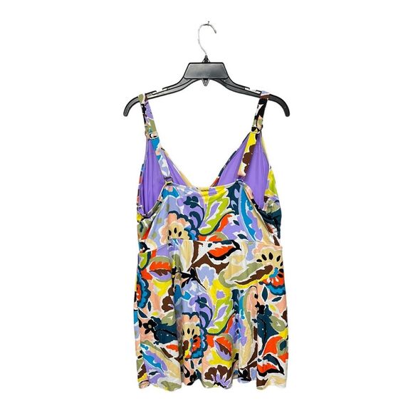 NWT Anne Cole | One Piece Abstract Swim Dress With Skirted Bottom Plus Size 22W - Picture 3 of 7